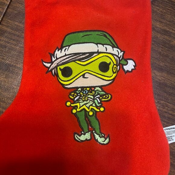 Funko Overwatch Elf Christmas Stocking With Tracer Design 18” Red - Picture 4 of 6